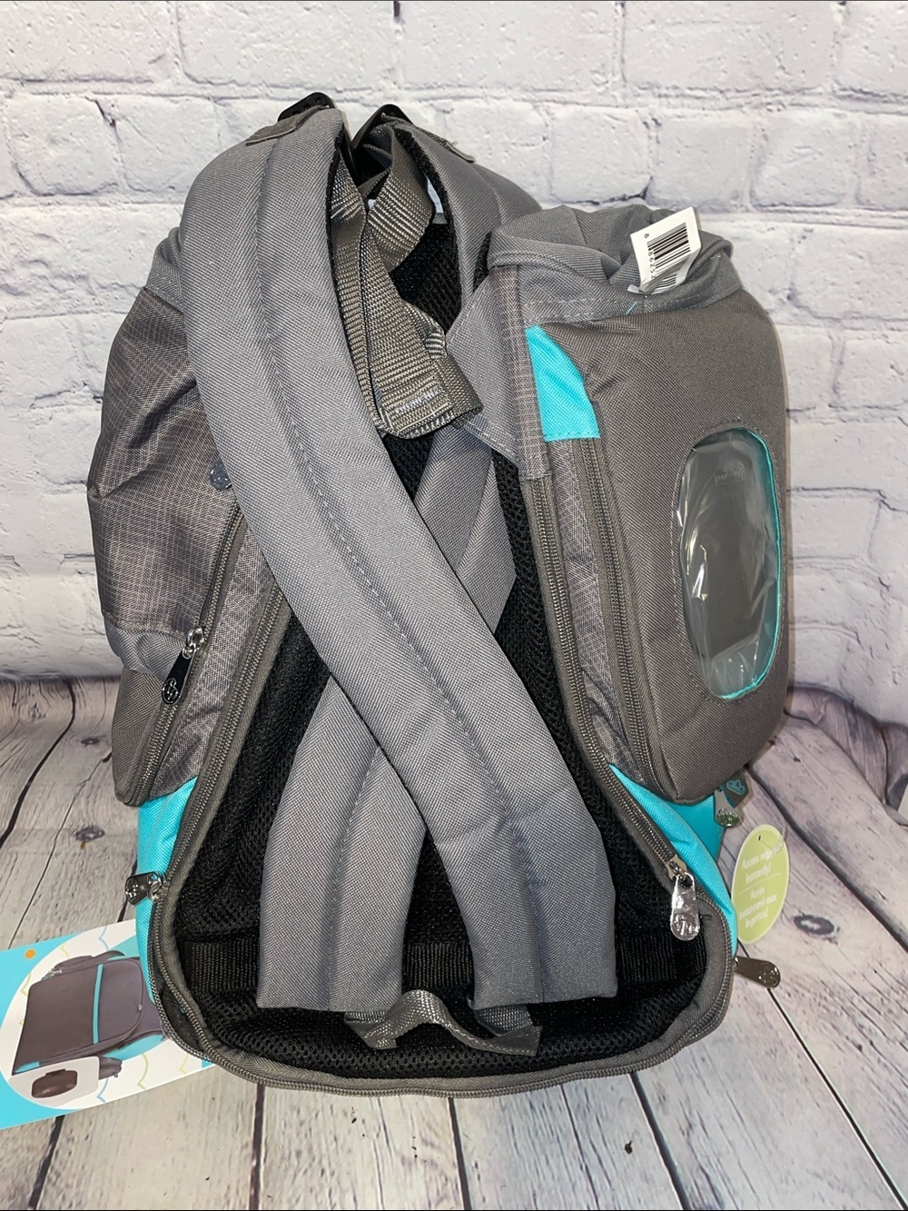 Fisher-Price Kaden Gray and Teal Insulated Cooler Backpack Bag NWT - Picture 3 of 5